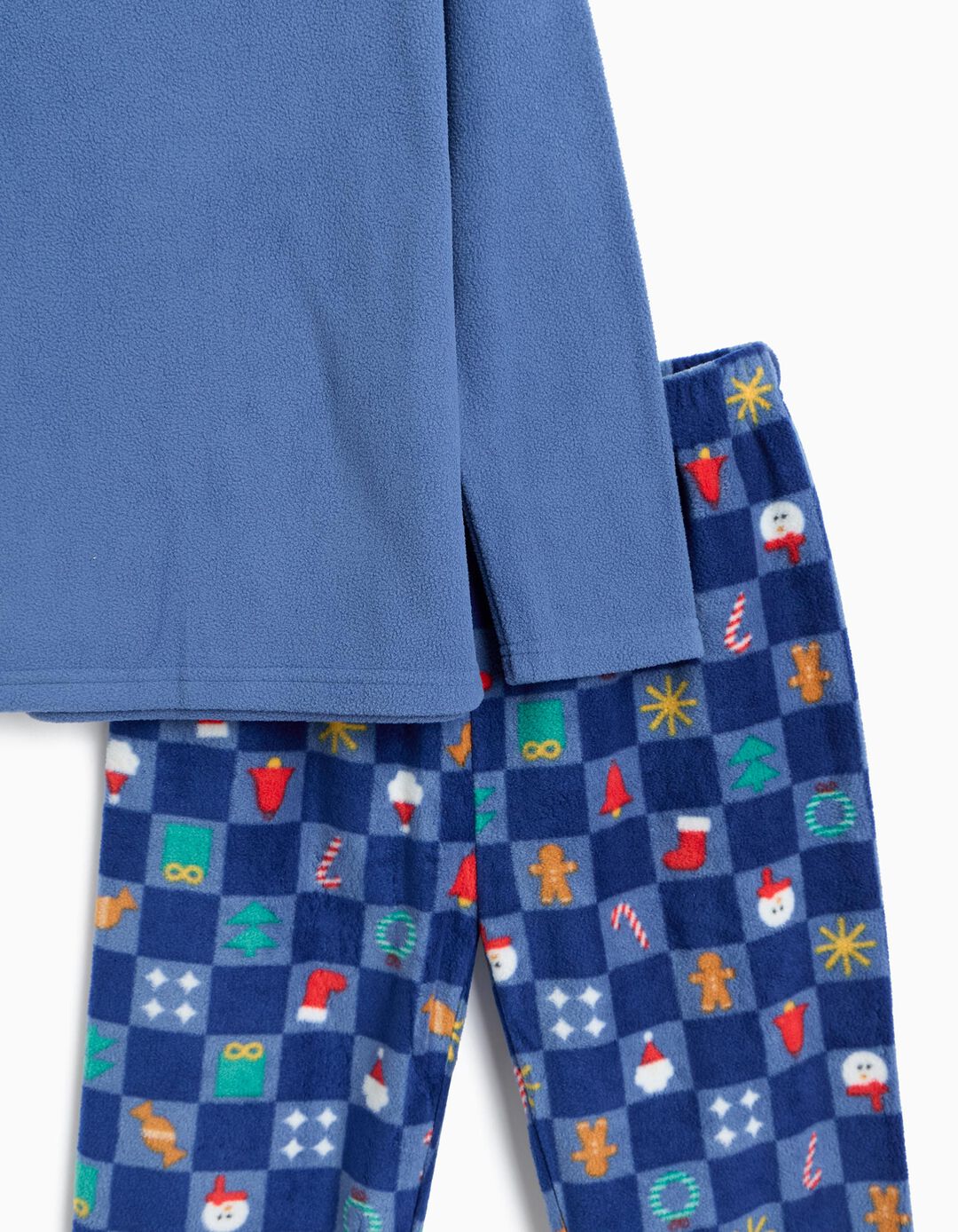 Pijama Polar De Natal, Menina, Azul Escuro