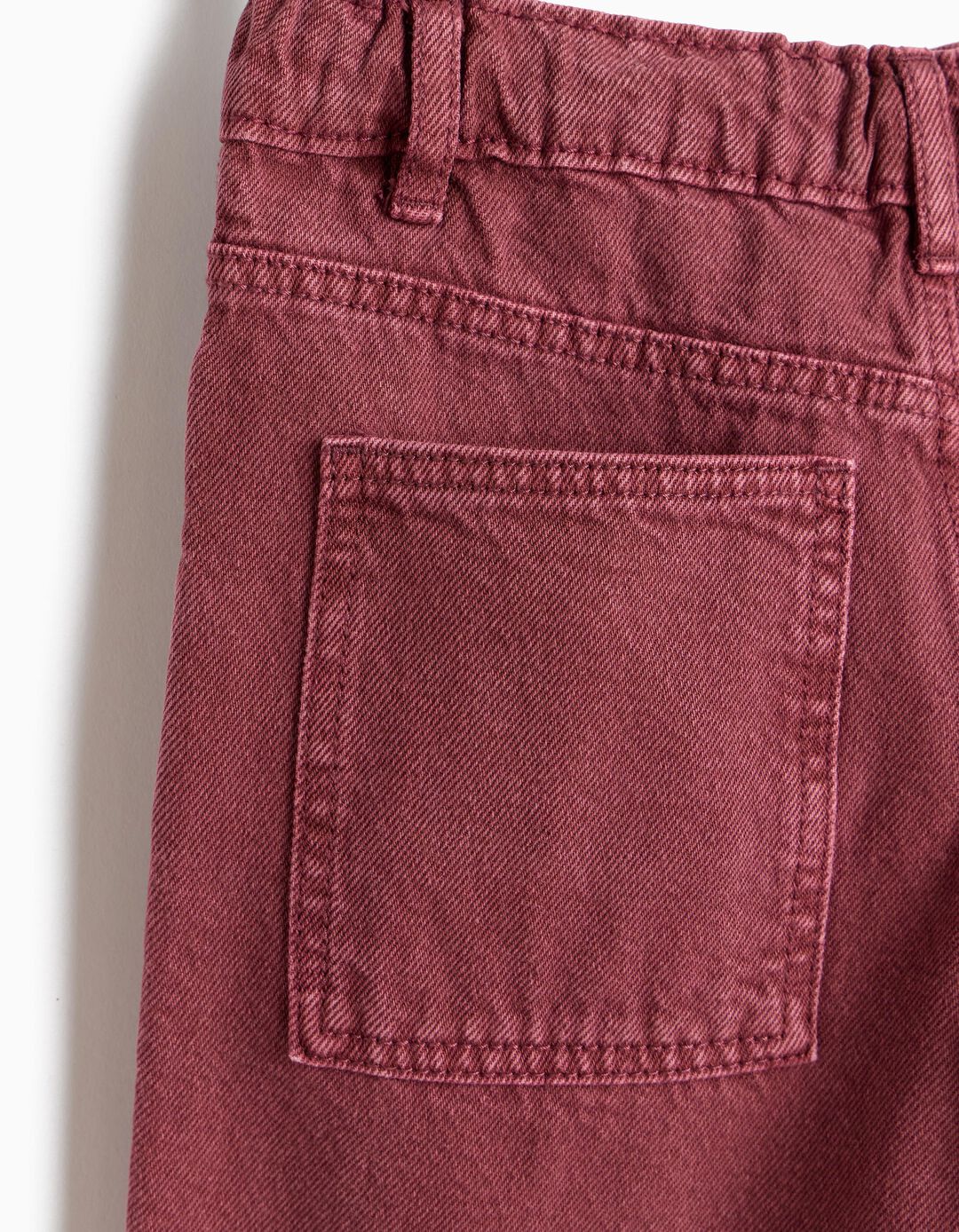 Cal&ccedil;as 'Baggy', Menino, Vermelho Escuro