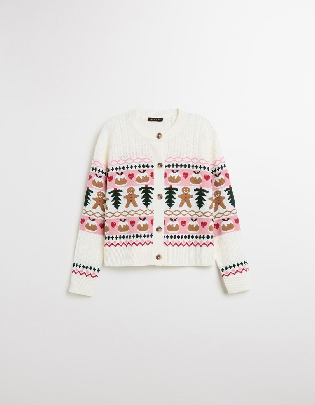 Casaco Natal de Malha, Mulher, Bege