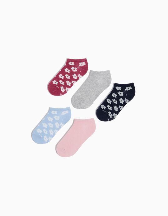 Comprar Online Pack 5 Pares de Meias Tornozelo, Menina, Multicor