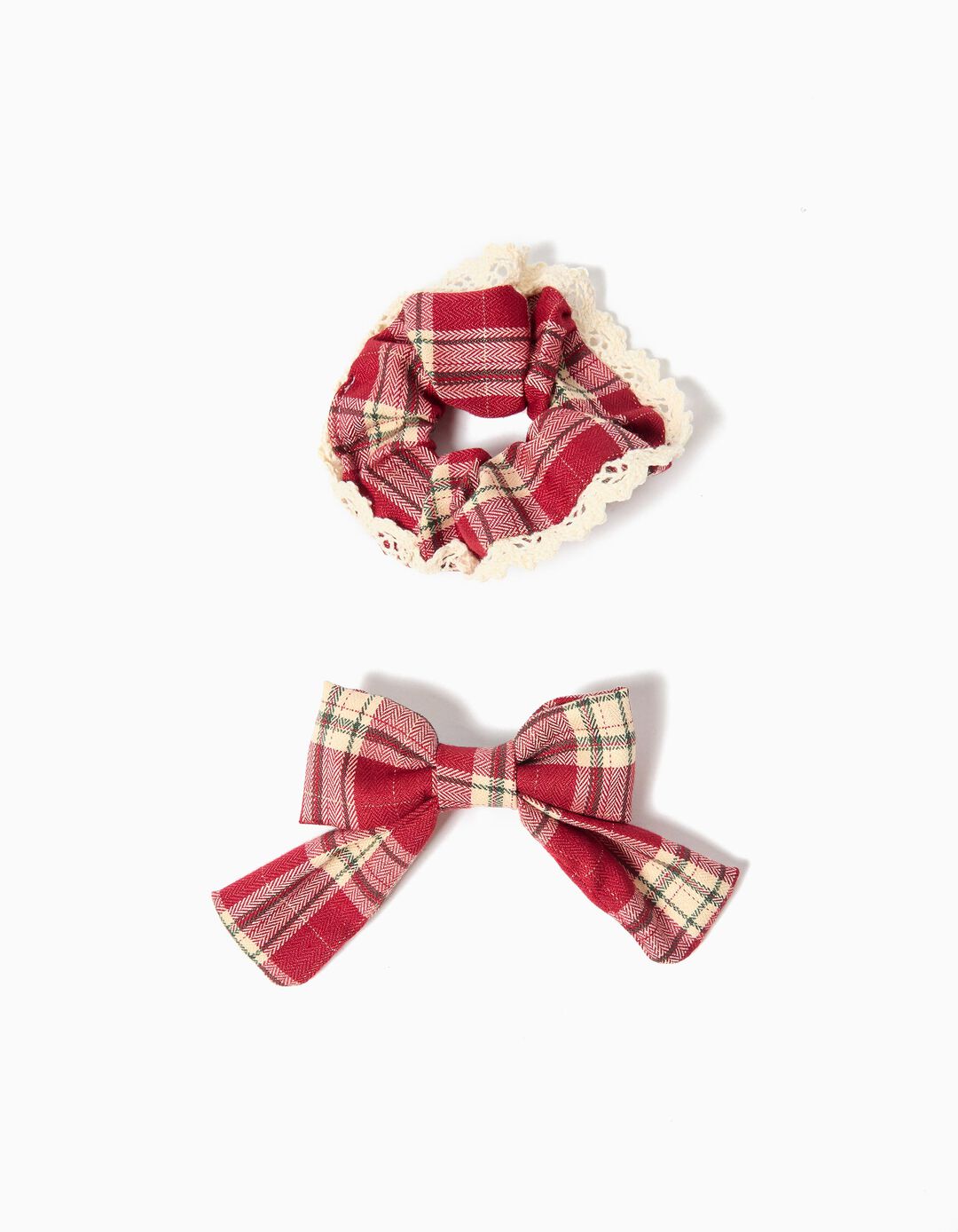 Pack Scrunchie e Gancho de Cabelo, Menina, Vermelho