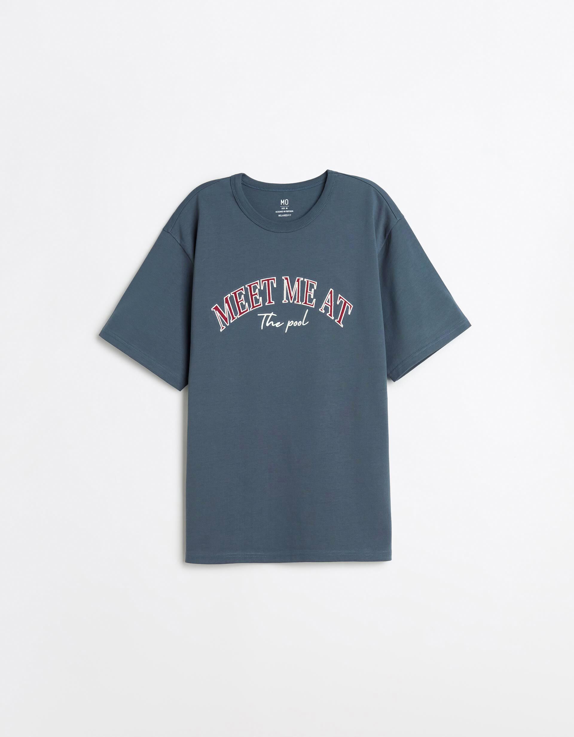 Comprar Online T-shirt Heavy Jersey Bordado, Homem, Azul Escuro