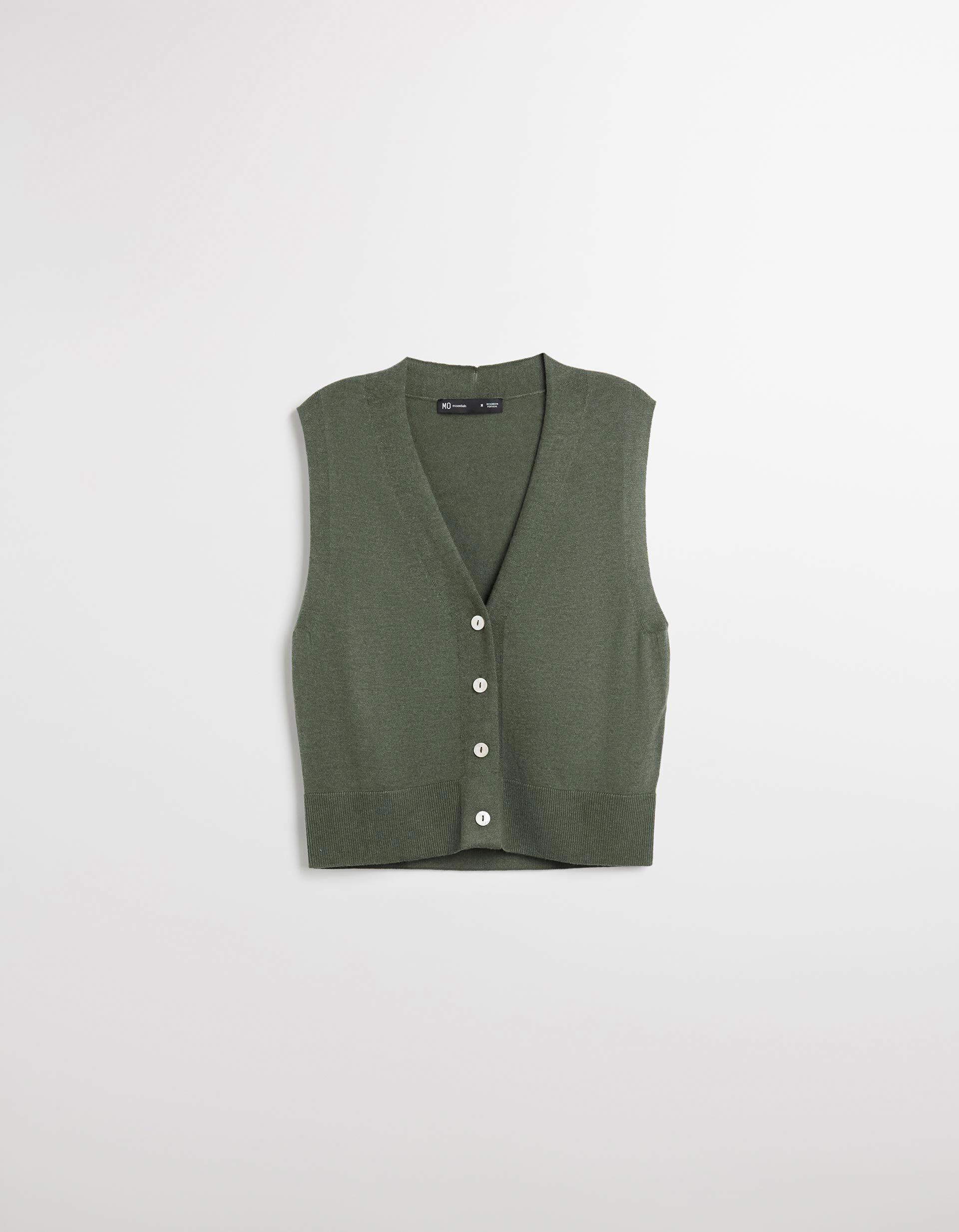 Comprar Online Colete com Caxemira, Mulher, Verde