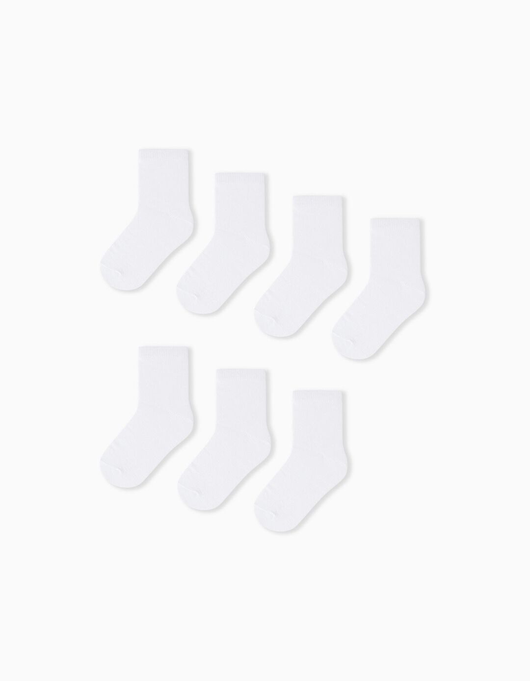 7 Pairs of Socks Pack, Girls, White