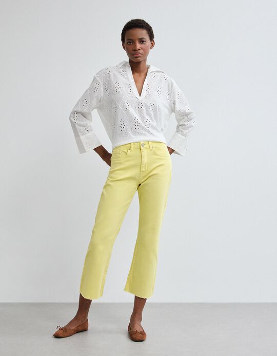 Comprar Online Cal&ccedil;as de Ganga 'Straight Cropped', Mulher, Amarelo Claro
