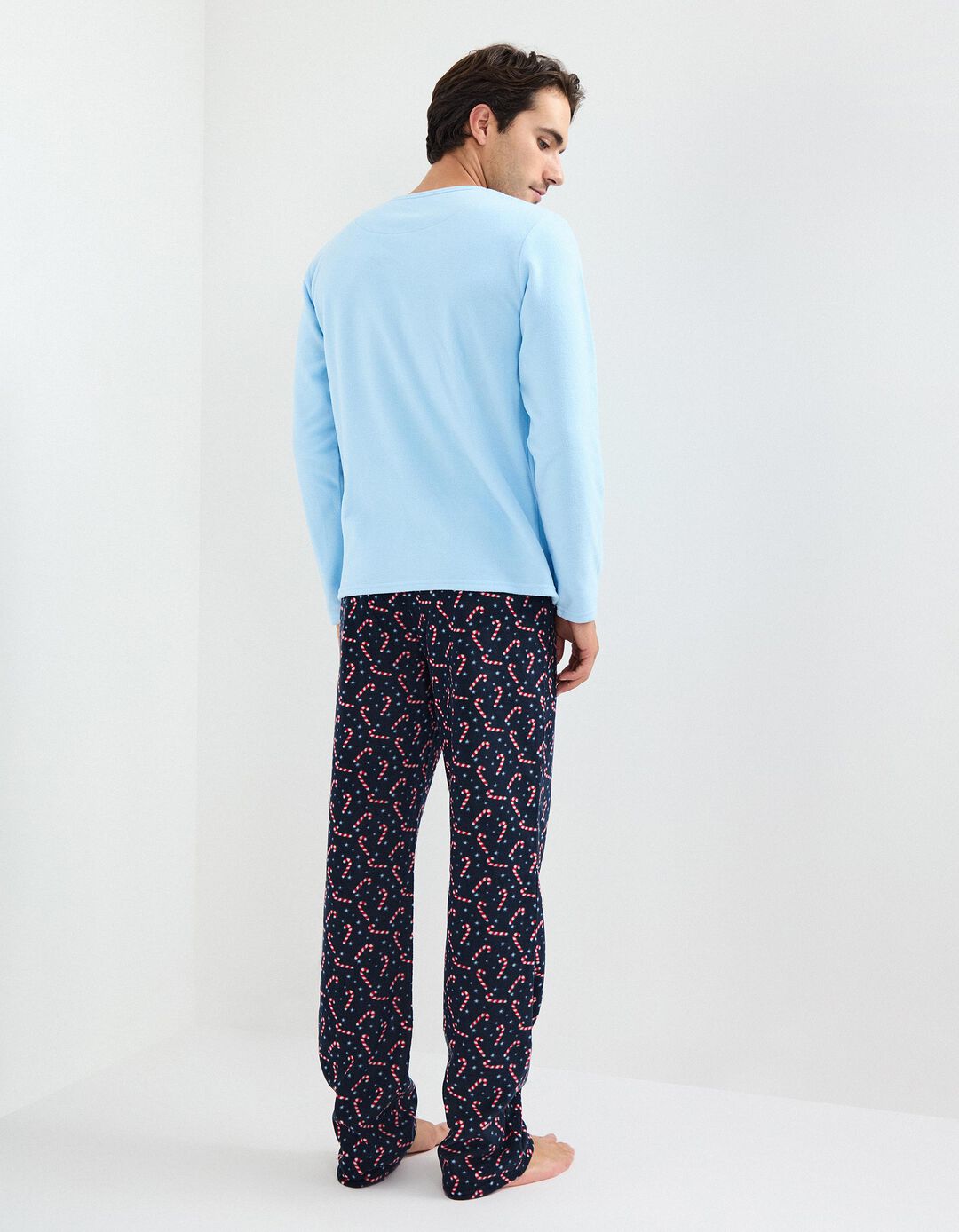 Pijama Polar Natal, Homem, Azul Claro 