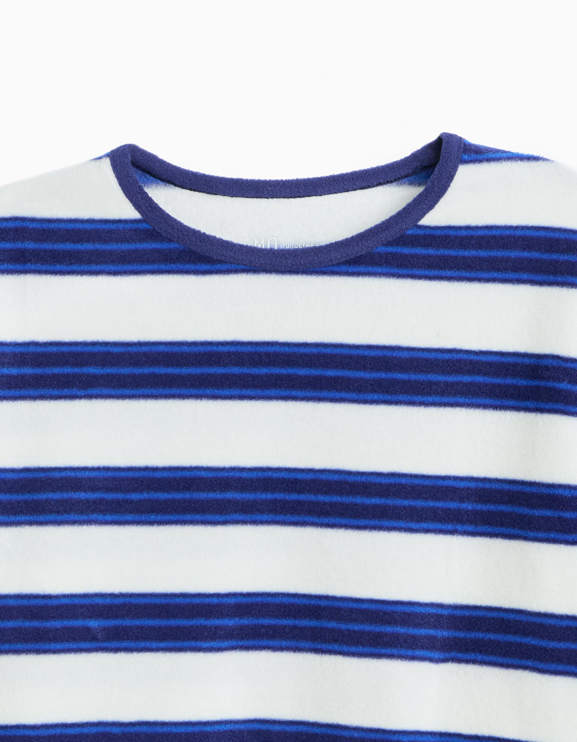 Comprar Online Pijama Polar &Agrave;s Riscas, Menino, Azul Escuro