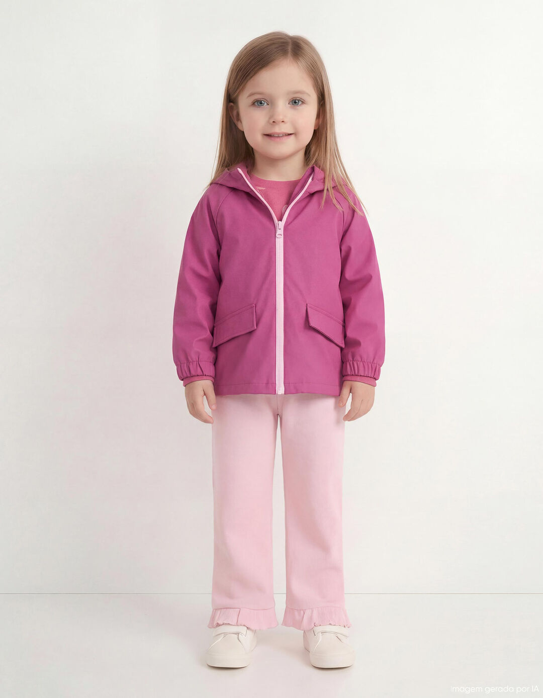 Parka, Menina, Rosa Escuro