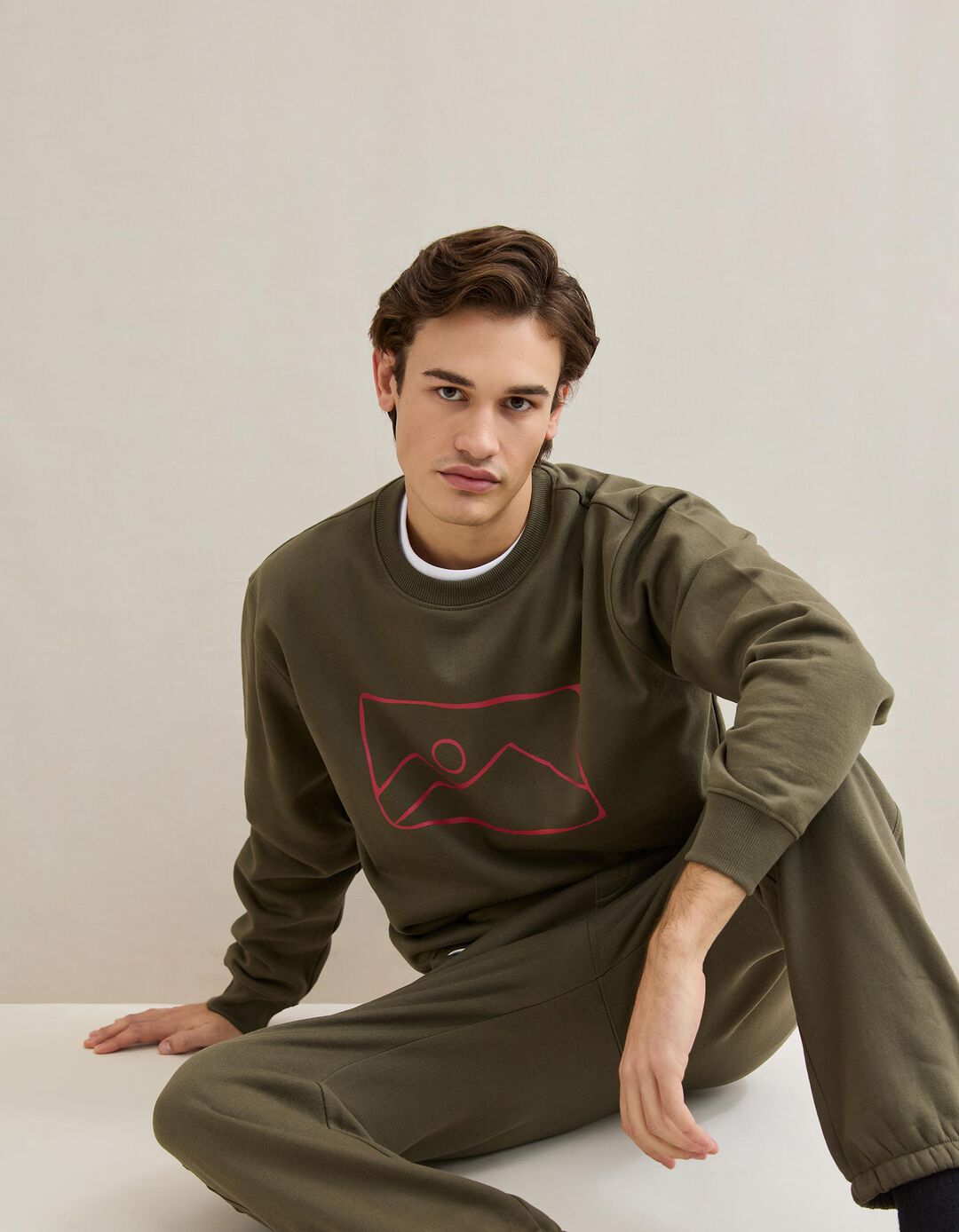 Sweatshirt, Homem, Verde Escuro