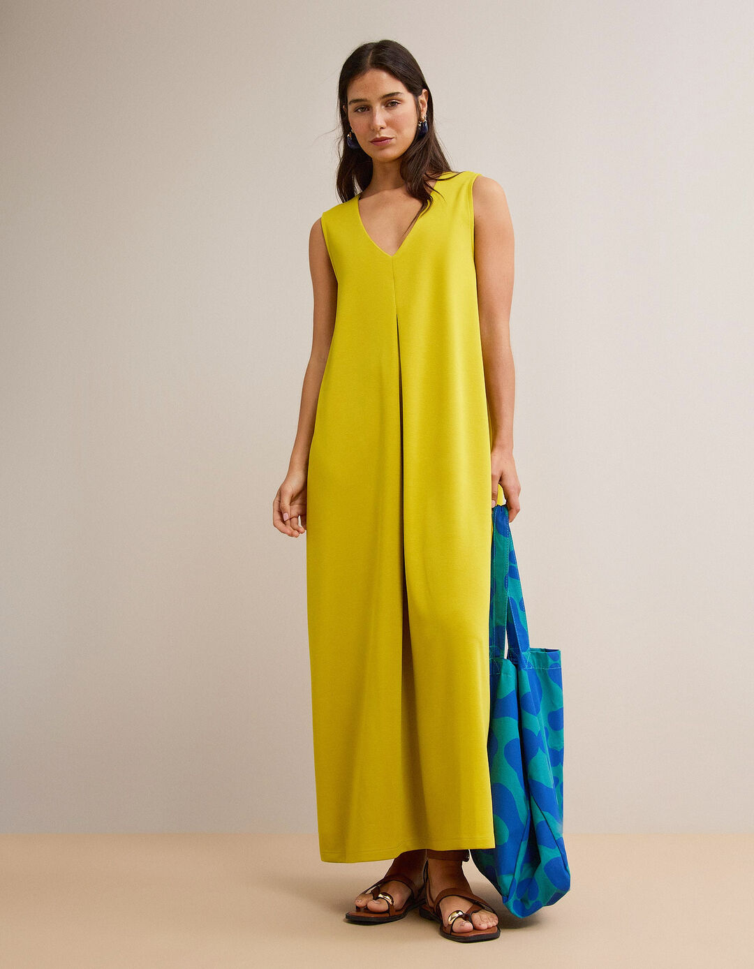 Vestido Comprido, Mulher, Amarelo
