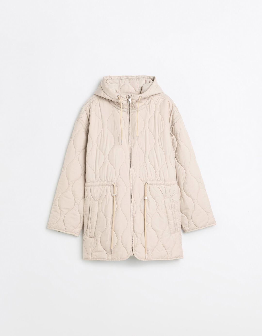 Blus&atilde;o Acolchoado, Mulher, Bege