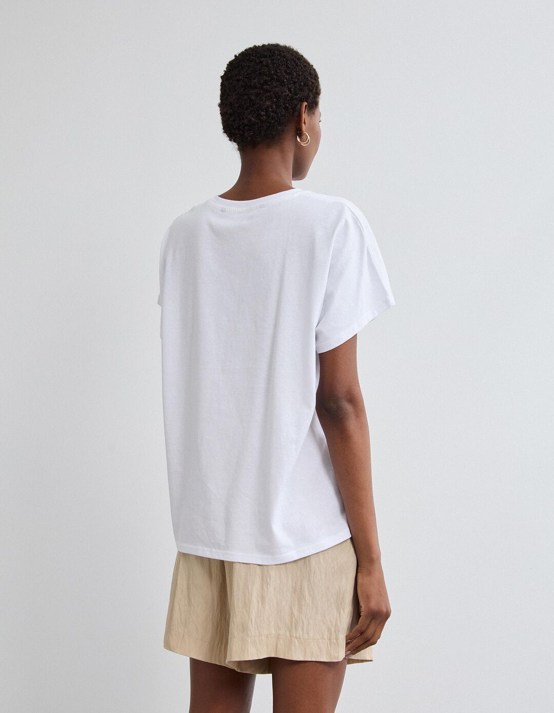 T-shirt Manga Curta, Mulher, Branco