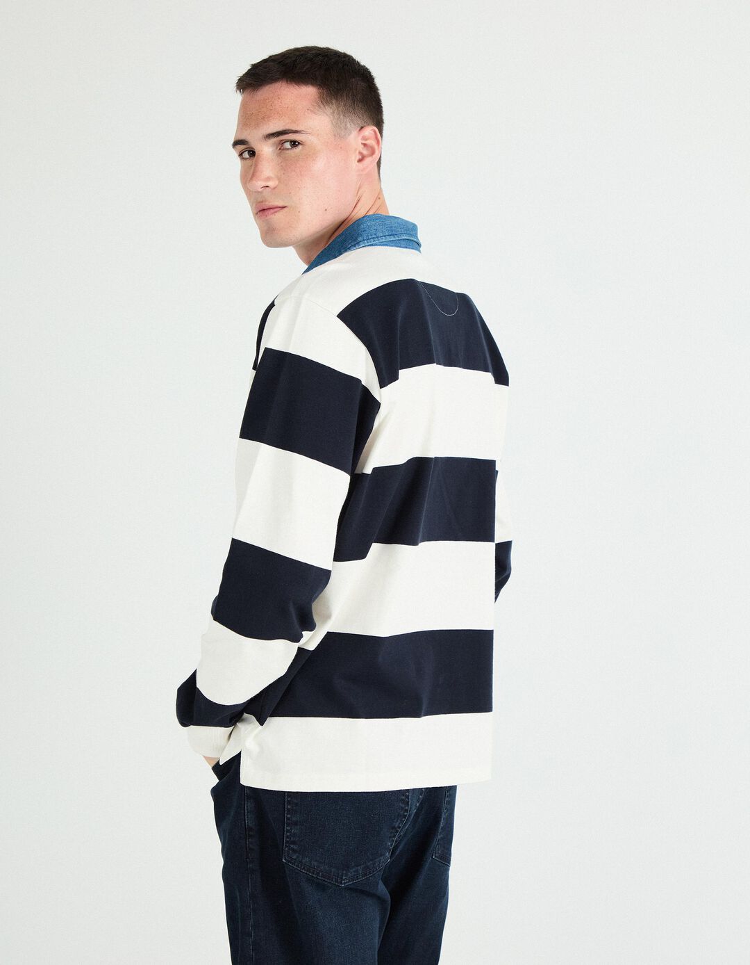 Polo Jersey, Homem, Azul Escuro