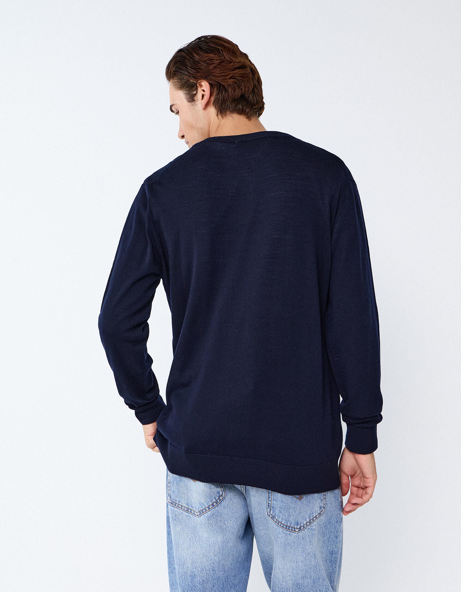 Comprar Online Camisola De L&atilde; Merino, Homem, Azul Escuro