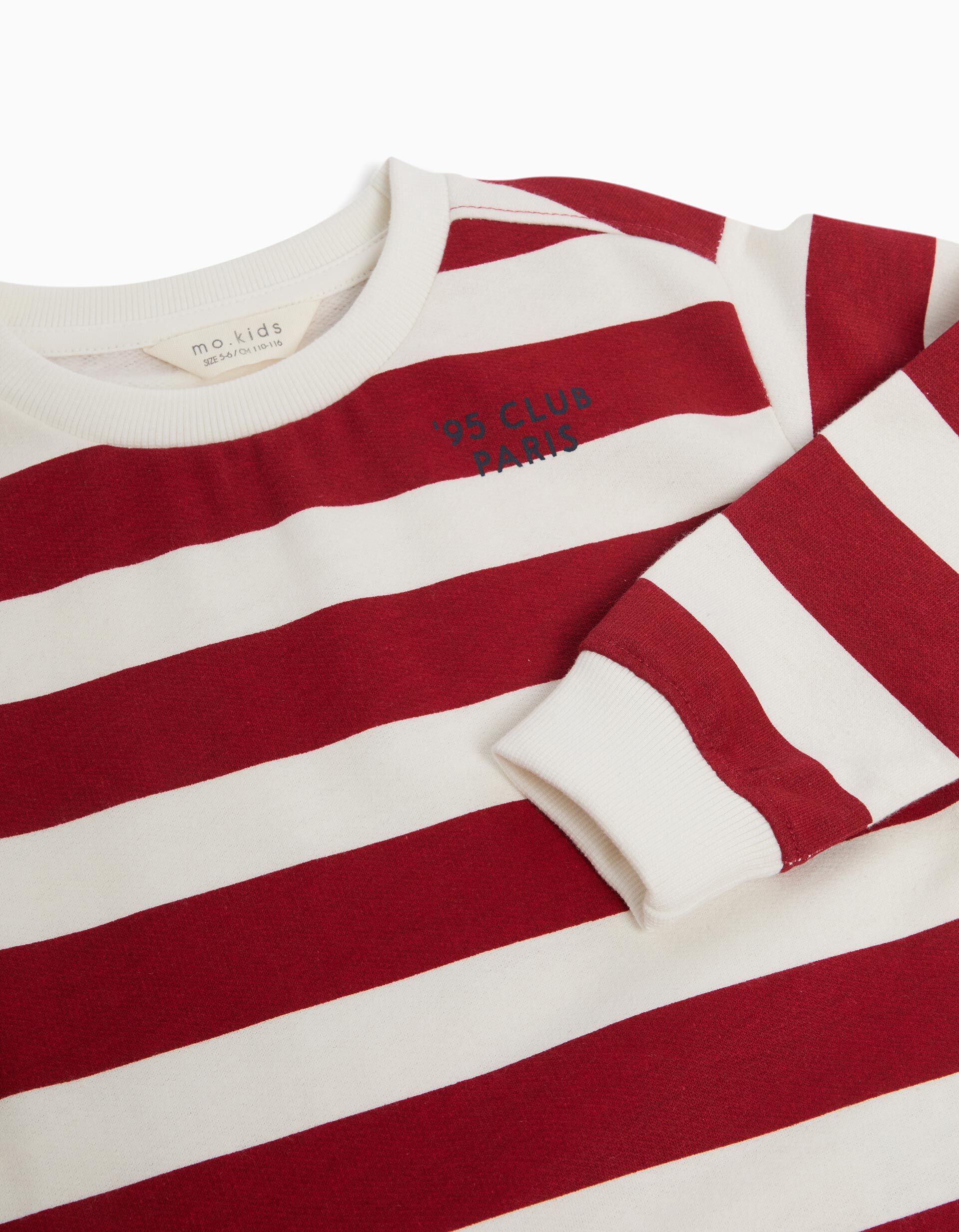 Comprar Online Sweatshirt Fleece Riscas, Menino, Vermelho Escuro