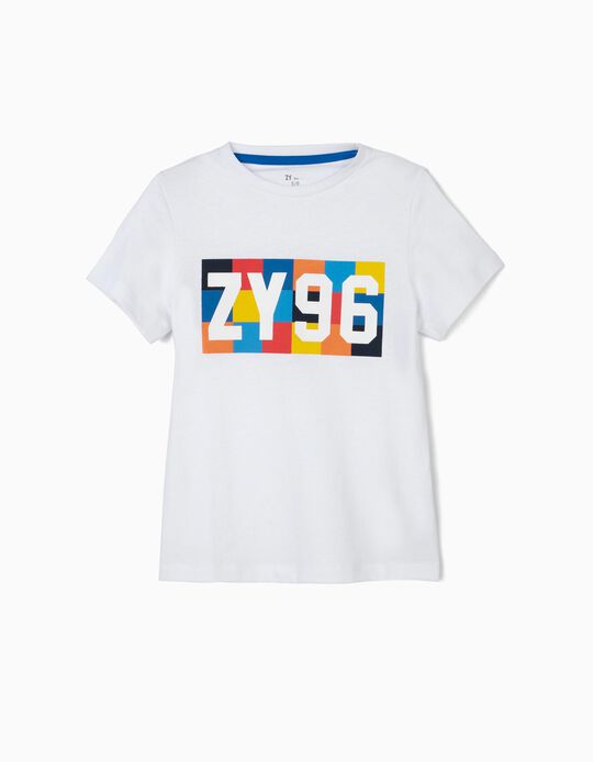 T-shirt para Menino 'ZY 96', Branco