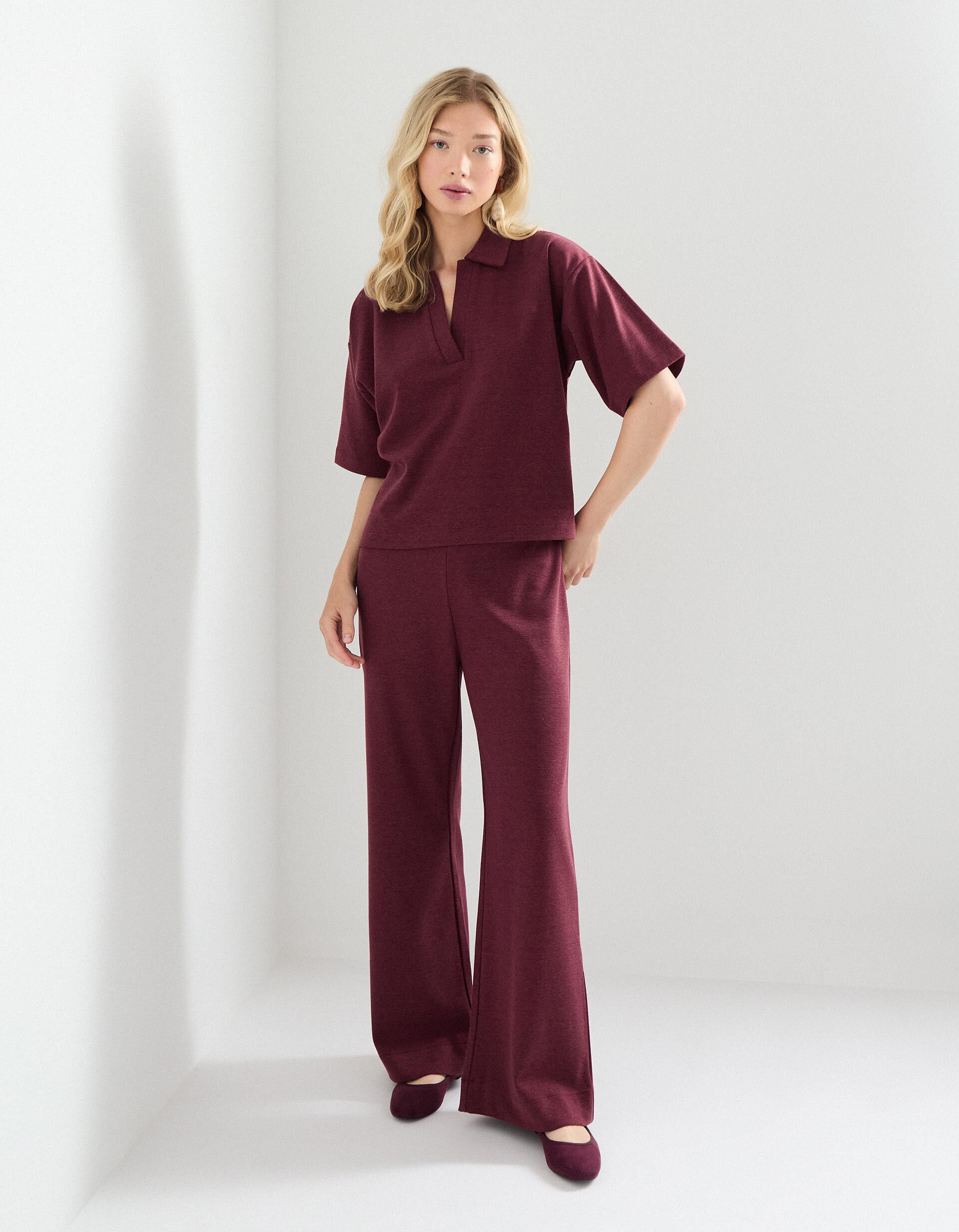 Comprar Online Cal&ccedil;as, Mulher, Vermelho Escuro