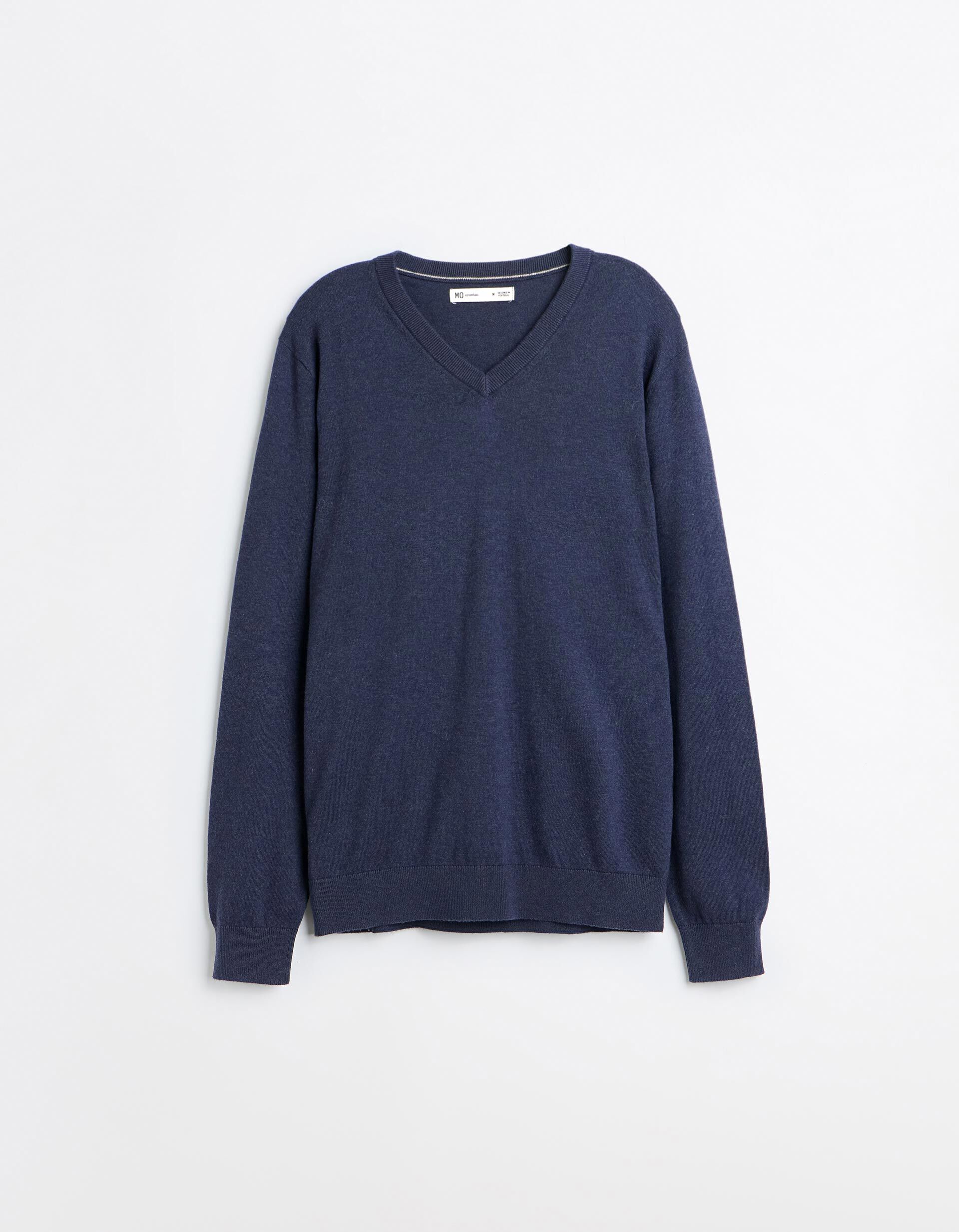 Comprar Online Camisola Com Caxemira, Homem, Azul Escuro