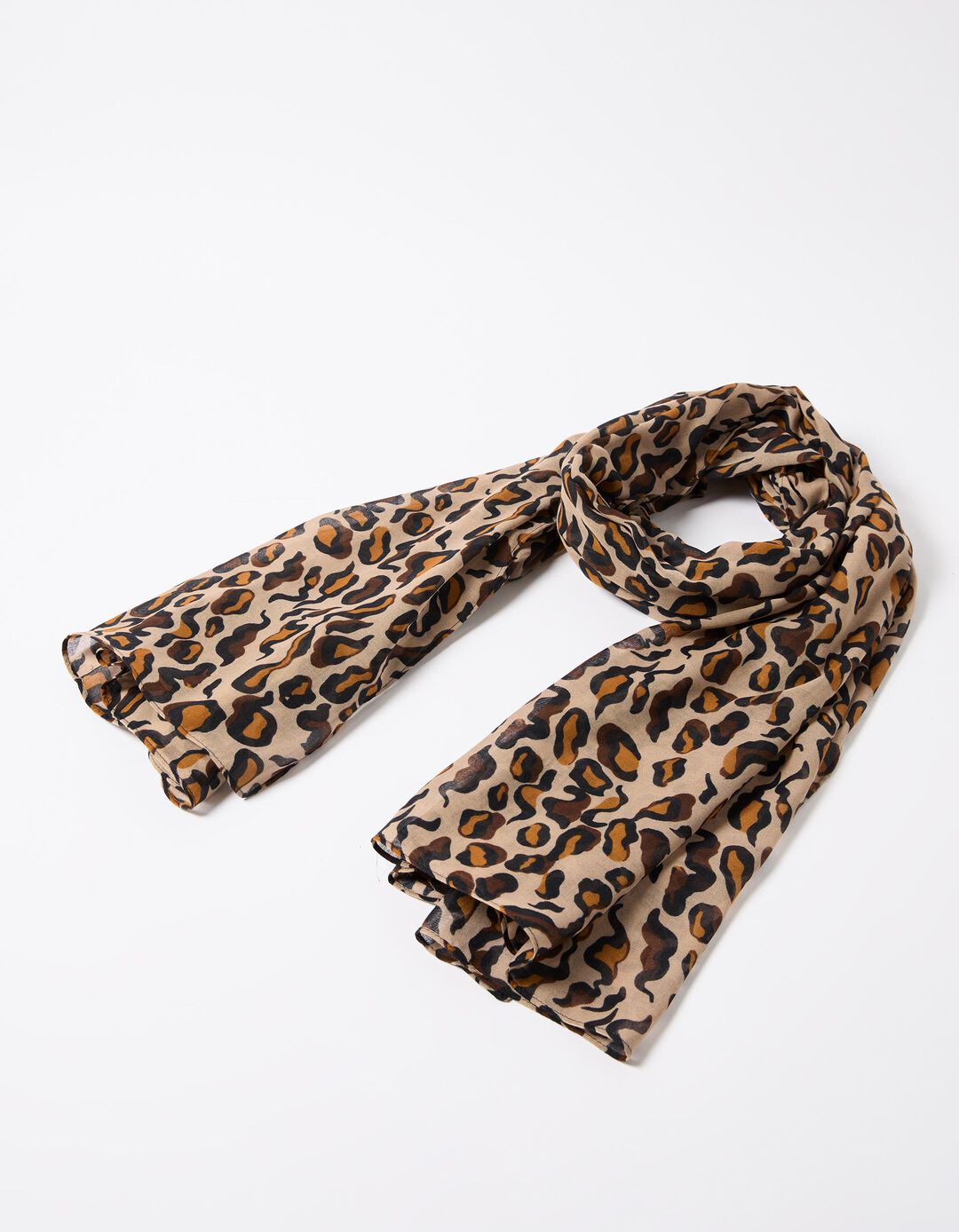 Lenço Animal Print, Mulher, Bege