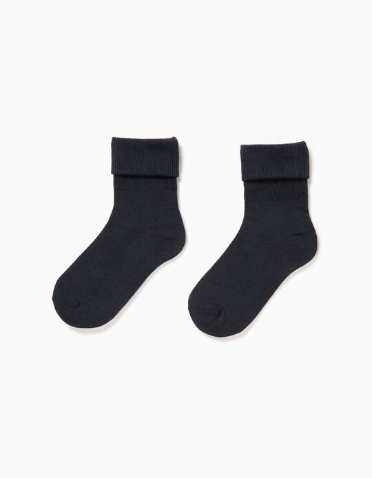 Pack of 2 Pairs of Socks with Turndown, Blue