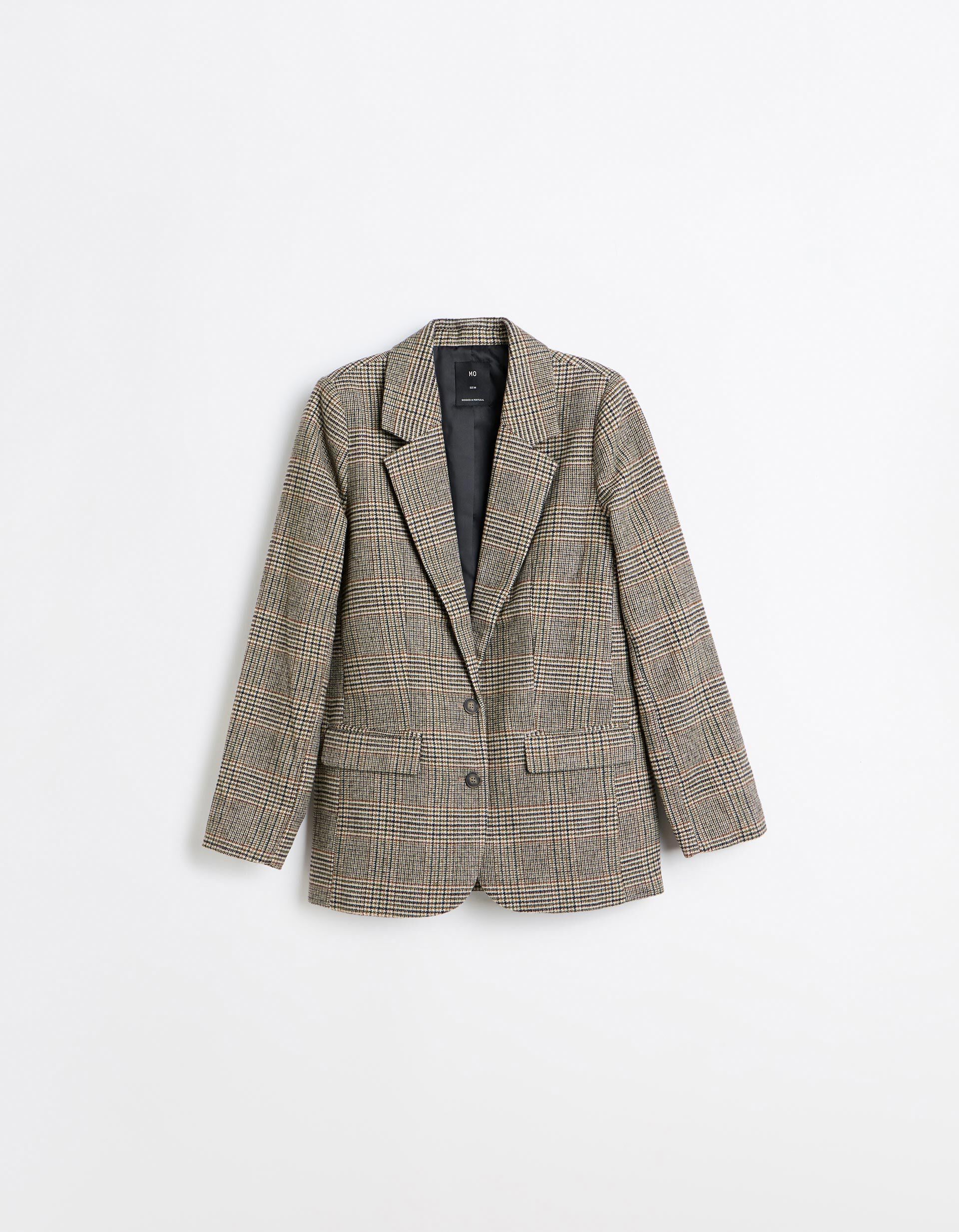Comprar Online Blazer Xadrez, Mulher, Bege