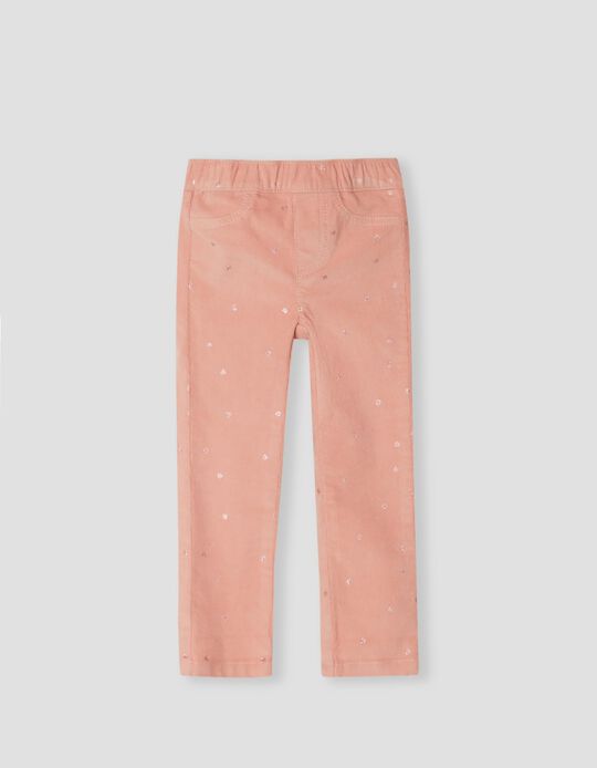 Corduroy Trousers with Glitter, Baby Girls, Pink