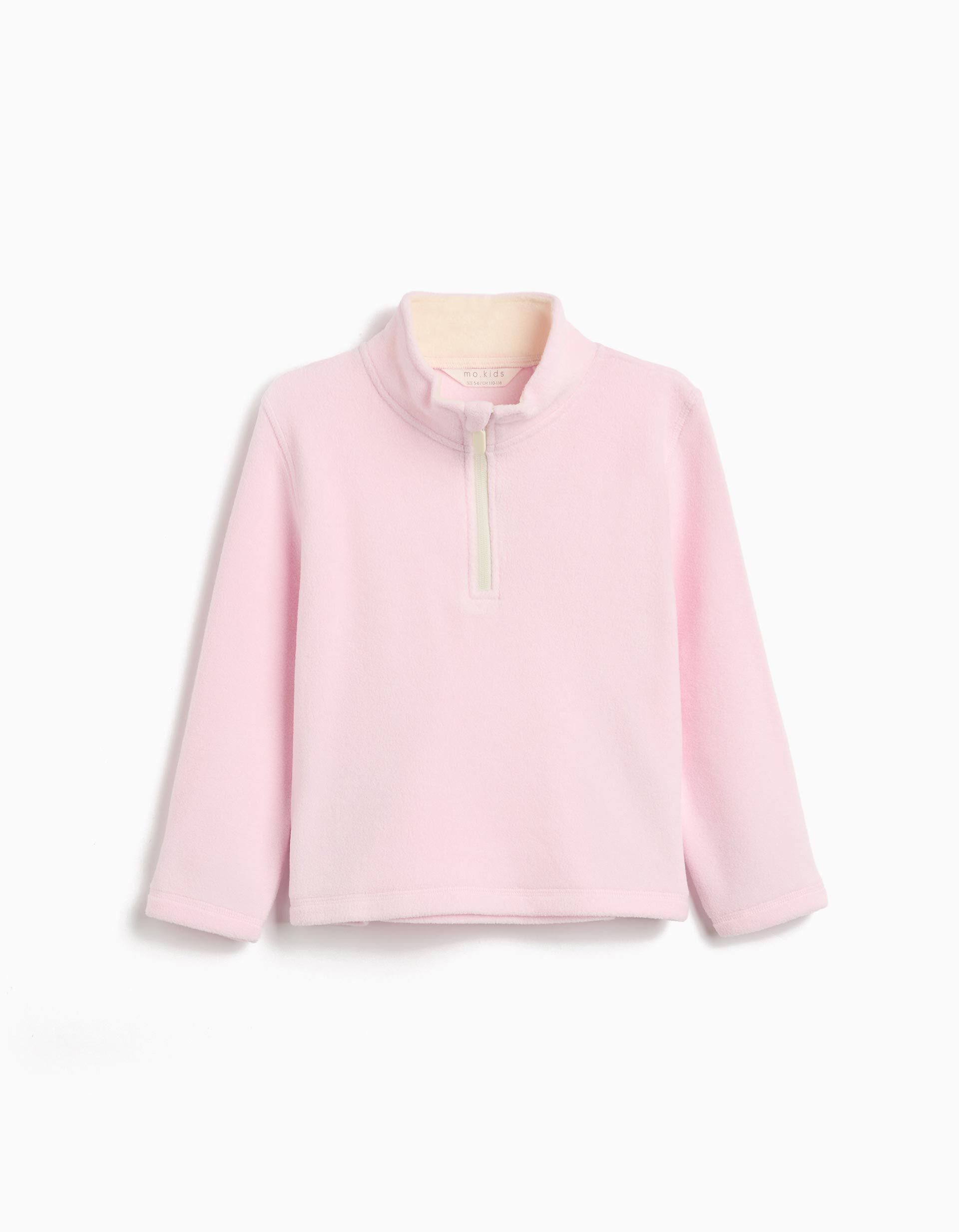 Comprar Online Camisola Polar com Fecho, Menina, Rosa Claro