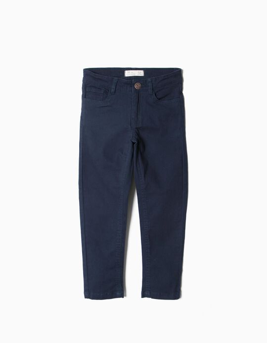 Twill Trousers, Navy Blue