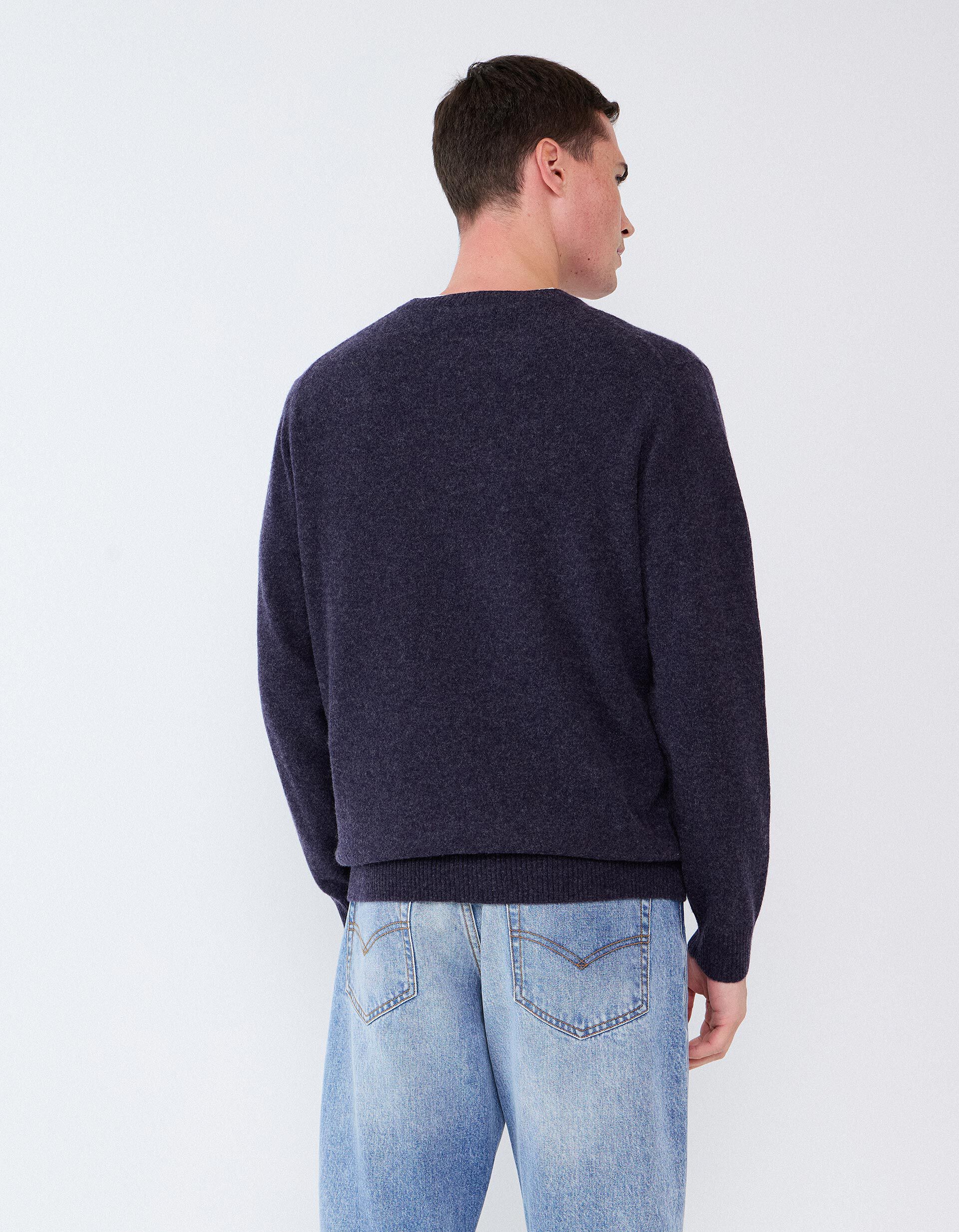 Comprar Online Camisola Com Mistura De L&atilde;, Homem, Azul Escuro
