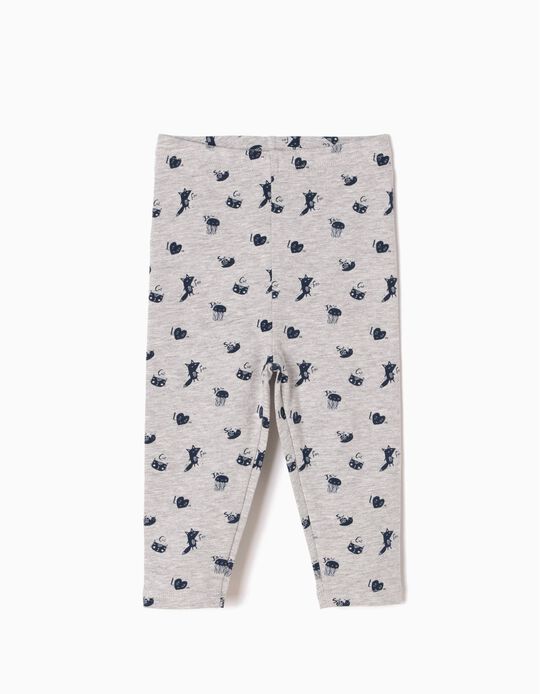 Grey Printed Leggings