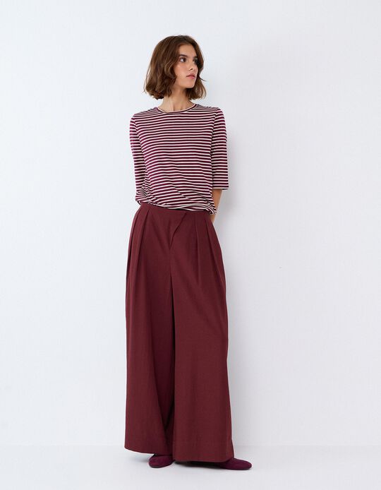 Comprar Online Cal&ccedil;as Wide Leg, Mulher, Vermelho Escuro