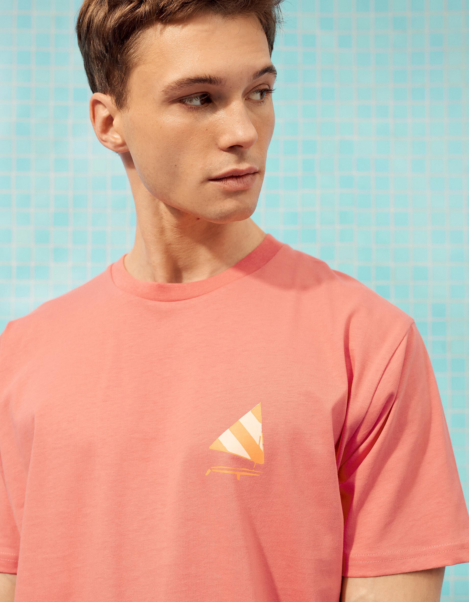 Comprar Online T-shirt Estampada, Homem, Laranja