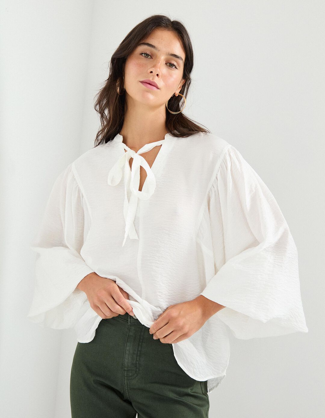 Blusa com Viscose, Mulher, Branco
