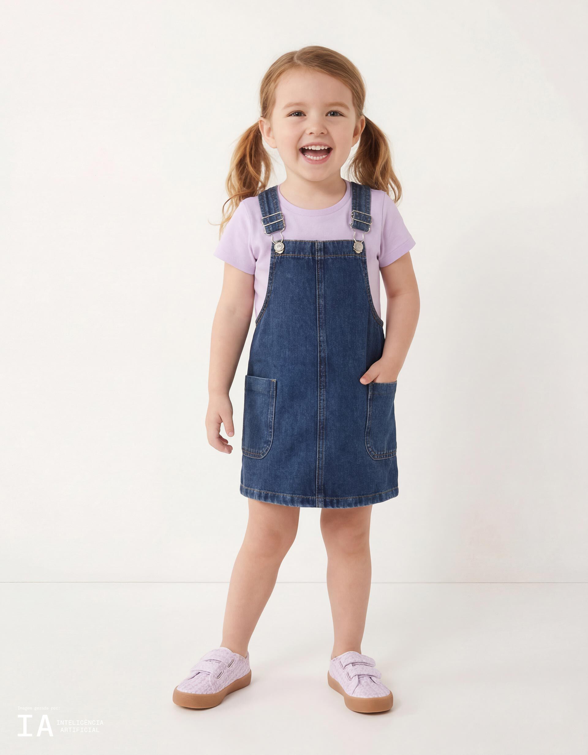 Comprar Online Saia Jardineira, Menina, Azul