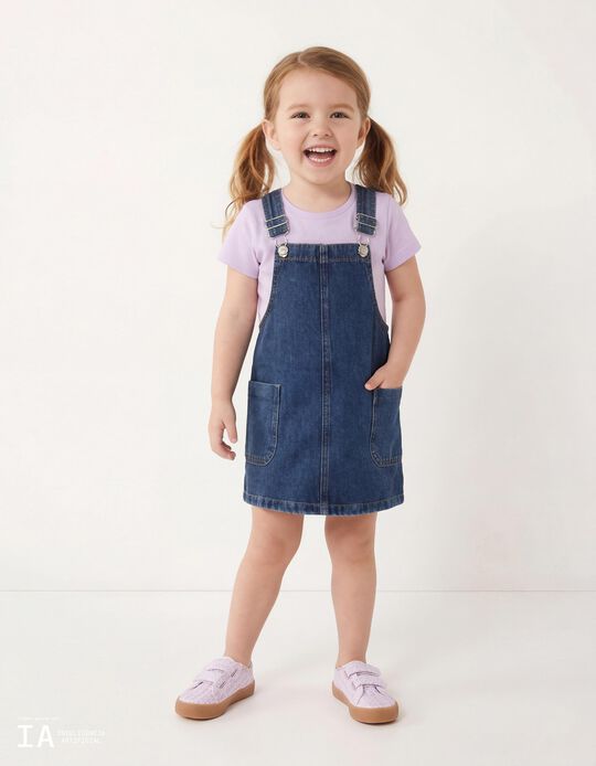 Comprar Online Saia Jardineira, Menina, Azul