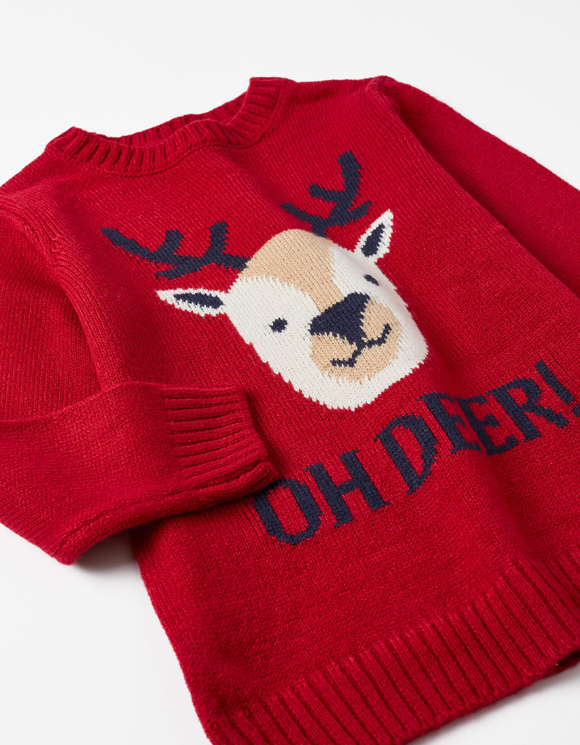 Comprar Online Knitted Sweatshirt for Children 'Reindeer- Christmas', Red