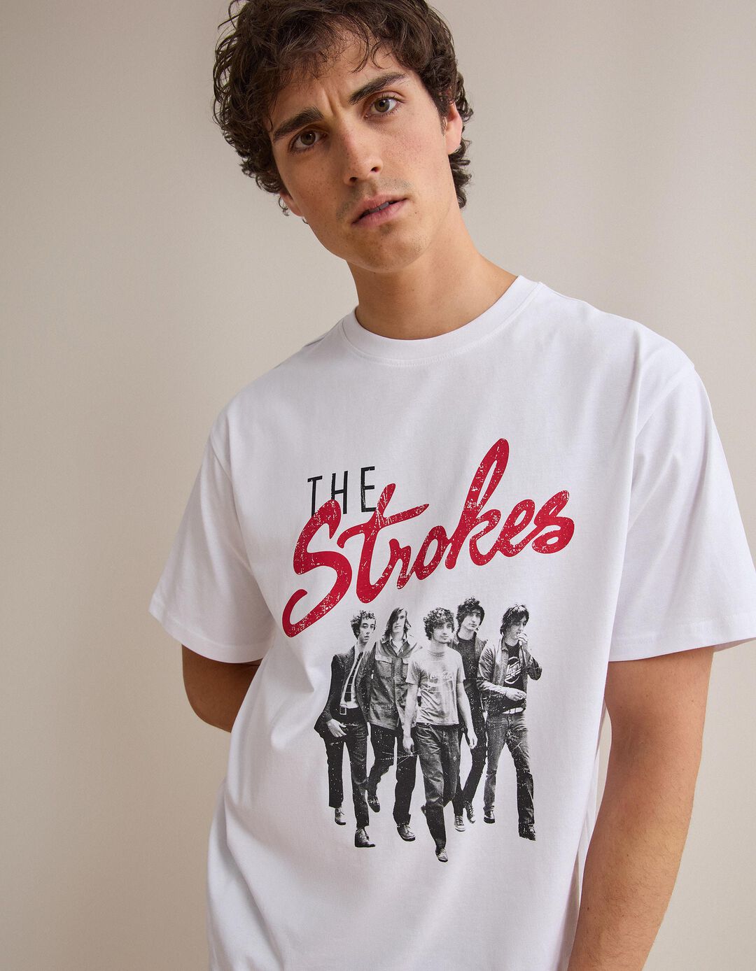 T-shirt The Strokes, Homem, Branco