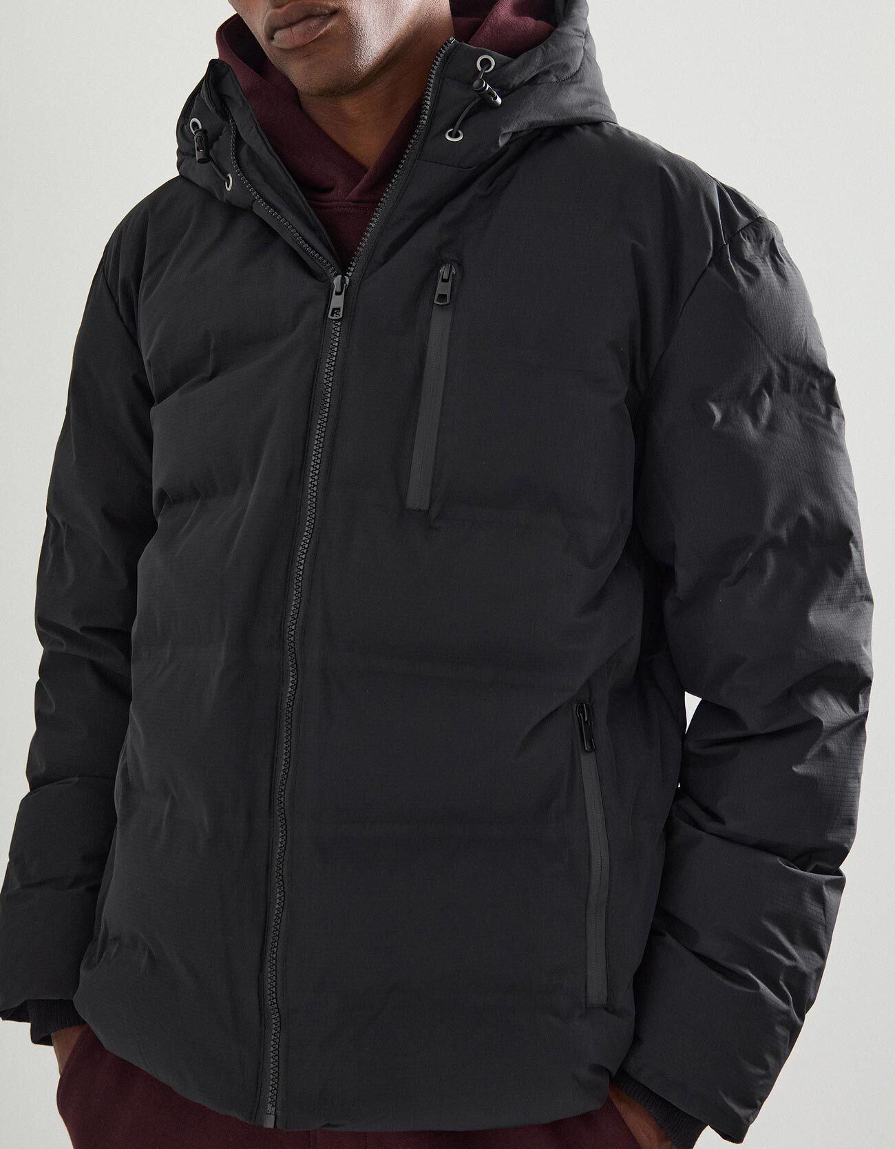 Comprar Online Casaco Acolchoado com Capuz, Homem, Preto