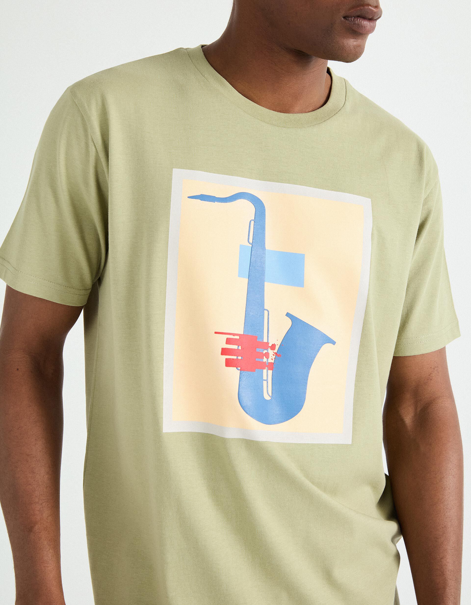 Comprar Online T-shirt Jersey Print, Homem, Verde Claro