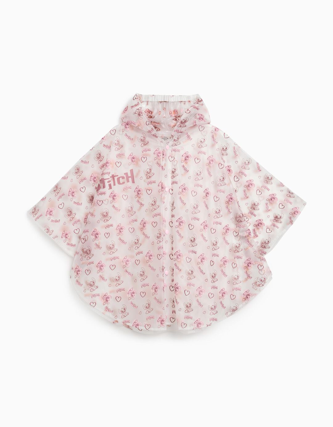 Poncho Impermeável 'Stitch', Menina, Branco