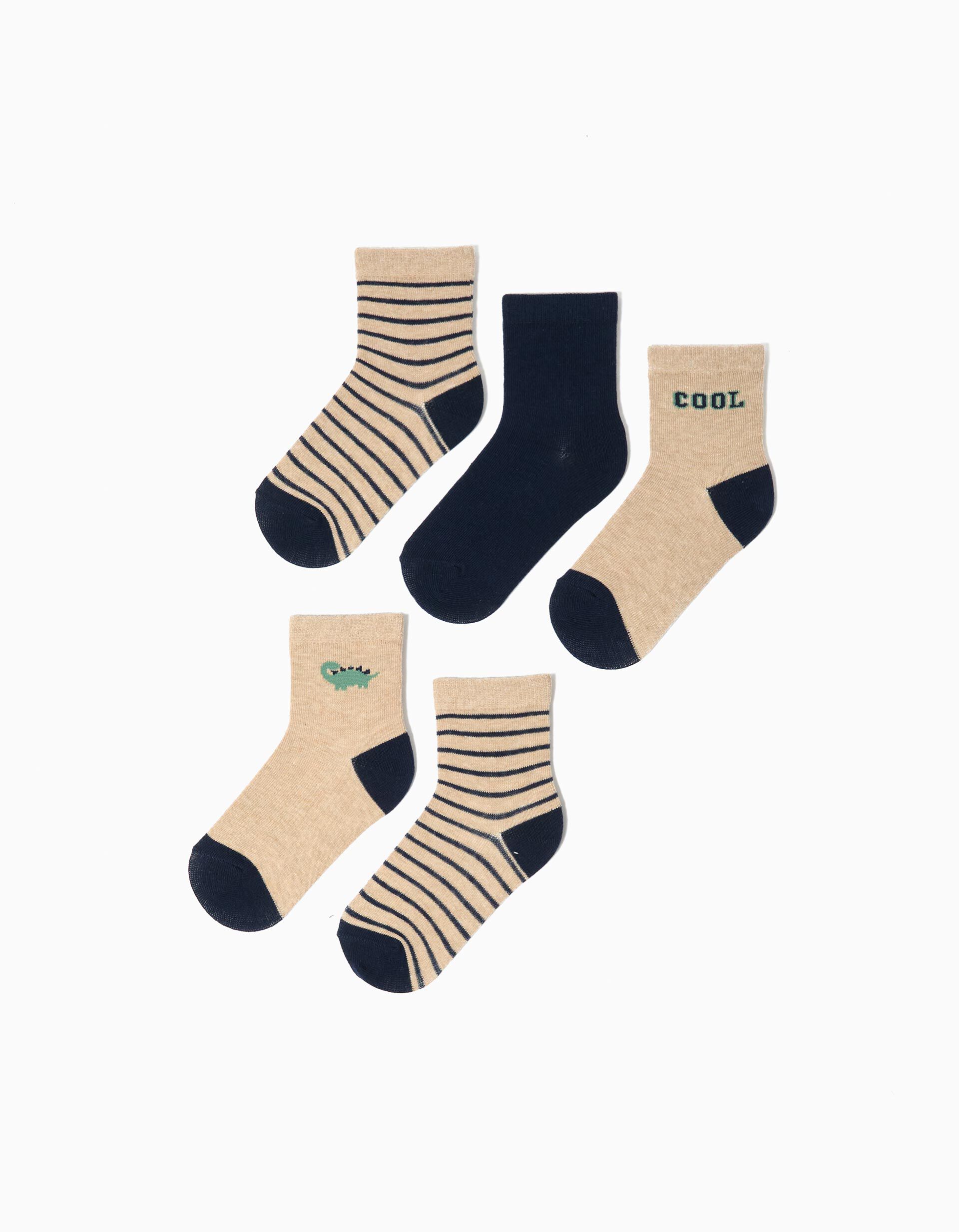 Pack 5 Pares de Meias, Menino, Multicolor