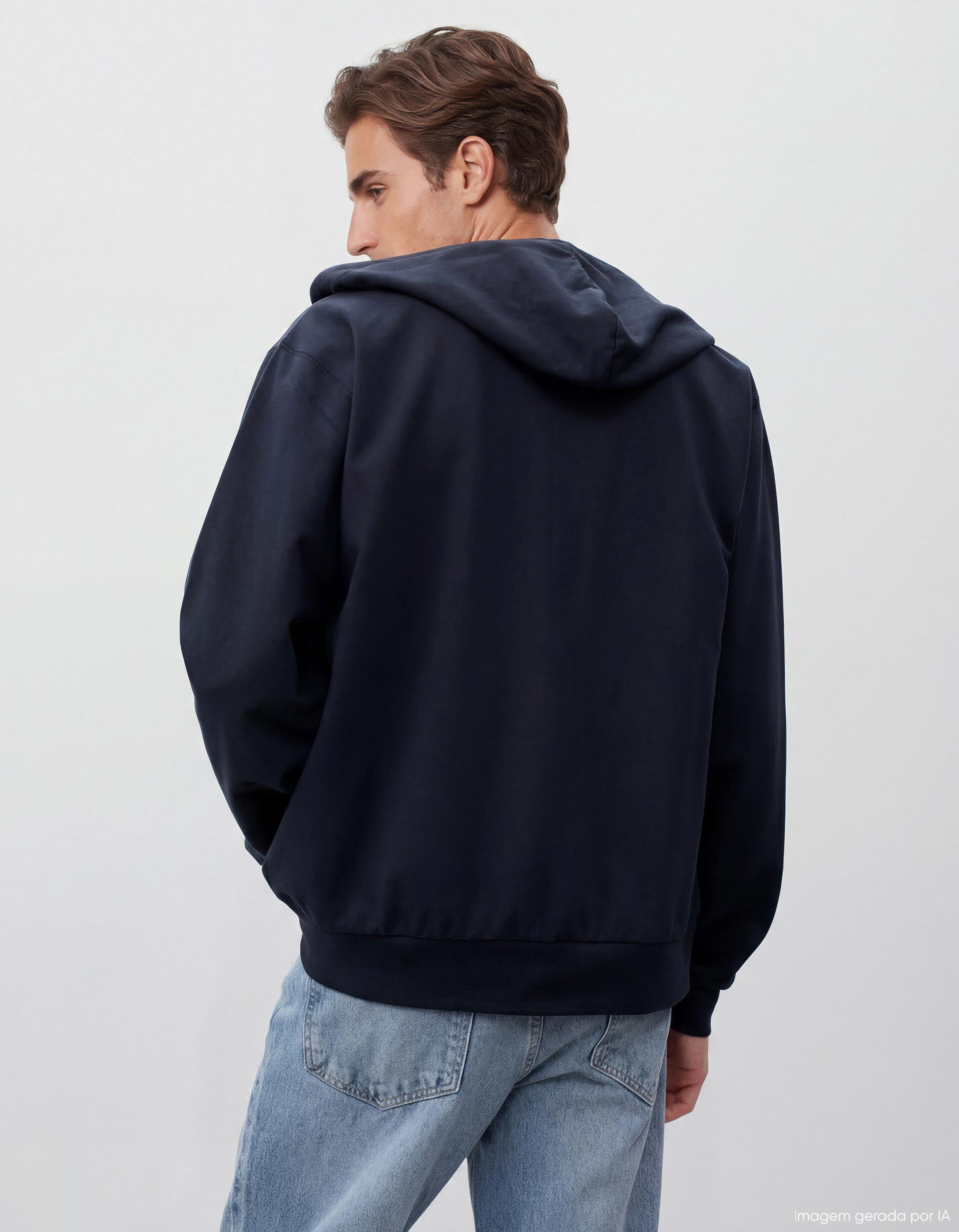 Comprar Online Casaco Jersey com Capuz, Azul Escuro