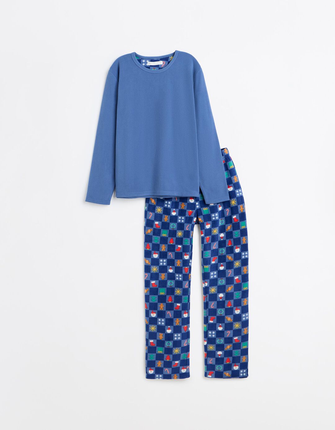 Pijama Polar De Natal, Homem, Azul