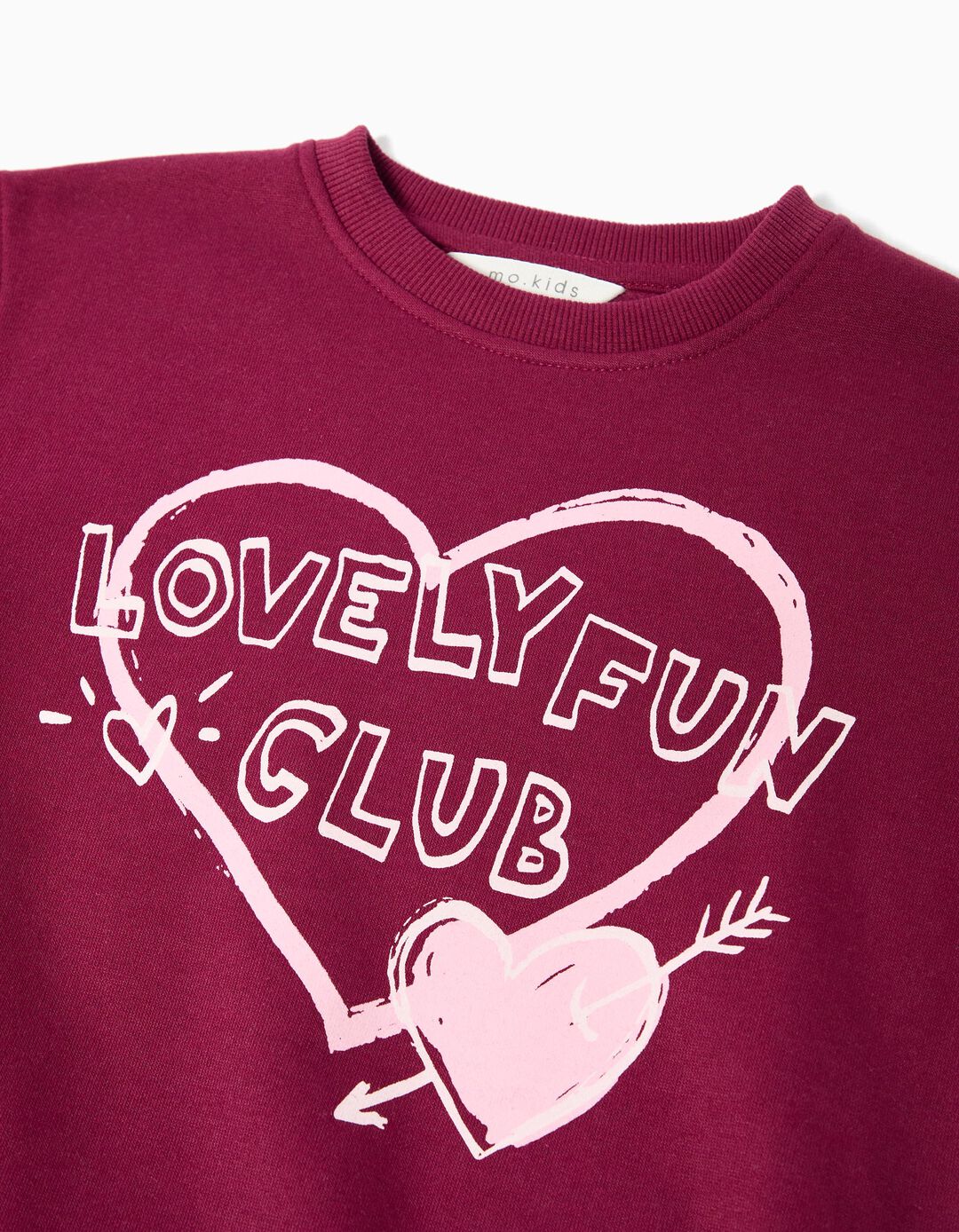 Sweatshirt de Felpa, Menina, Vermelho Escuro 