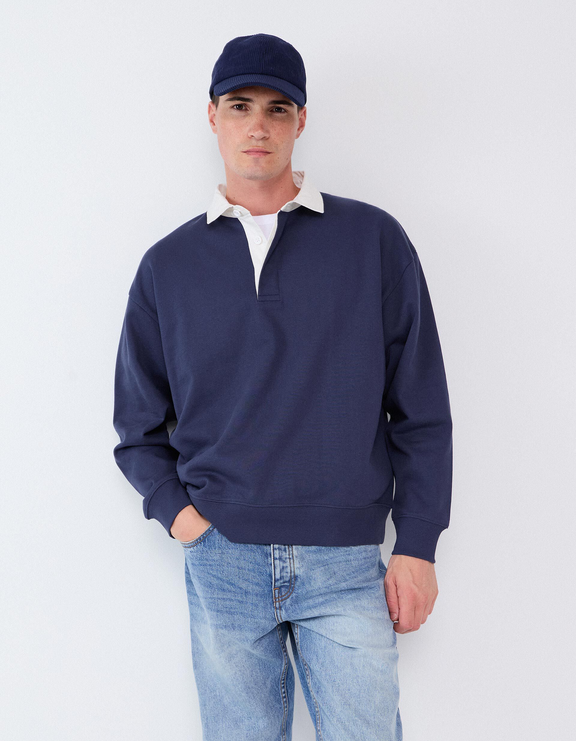 Comprar Online Camisola Com Gola Polo, Homem, Azul Escuro