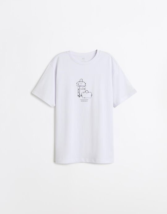 Comprar Online T-shirt Jersey Estampada, Homem, Branco