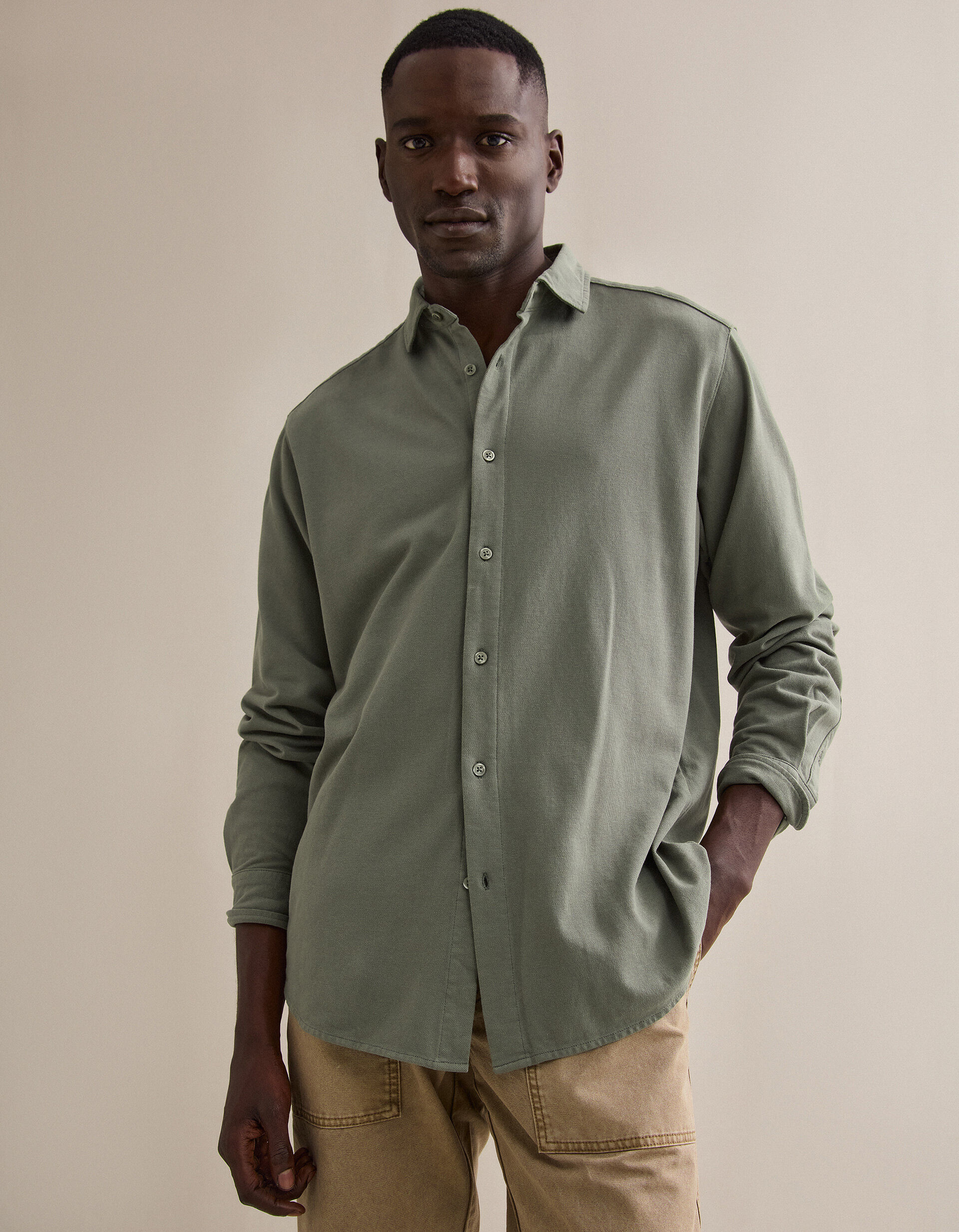 Comprar Online Camisa Piqu&eacute;, Homem, Azul