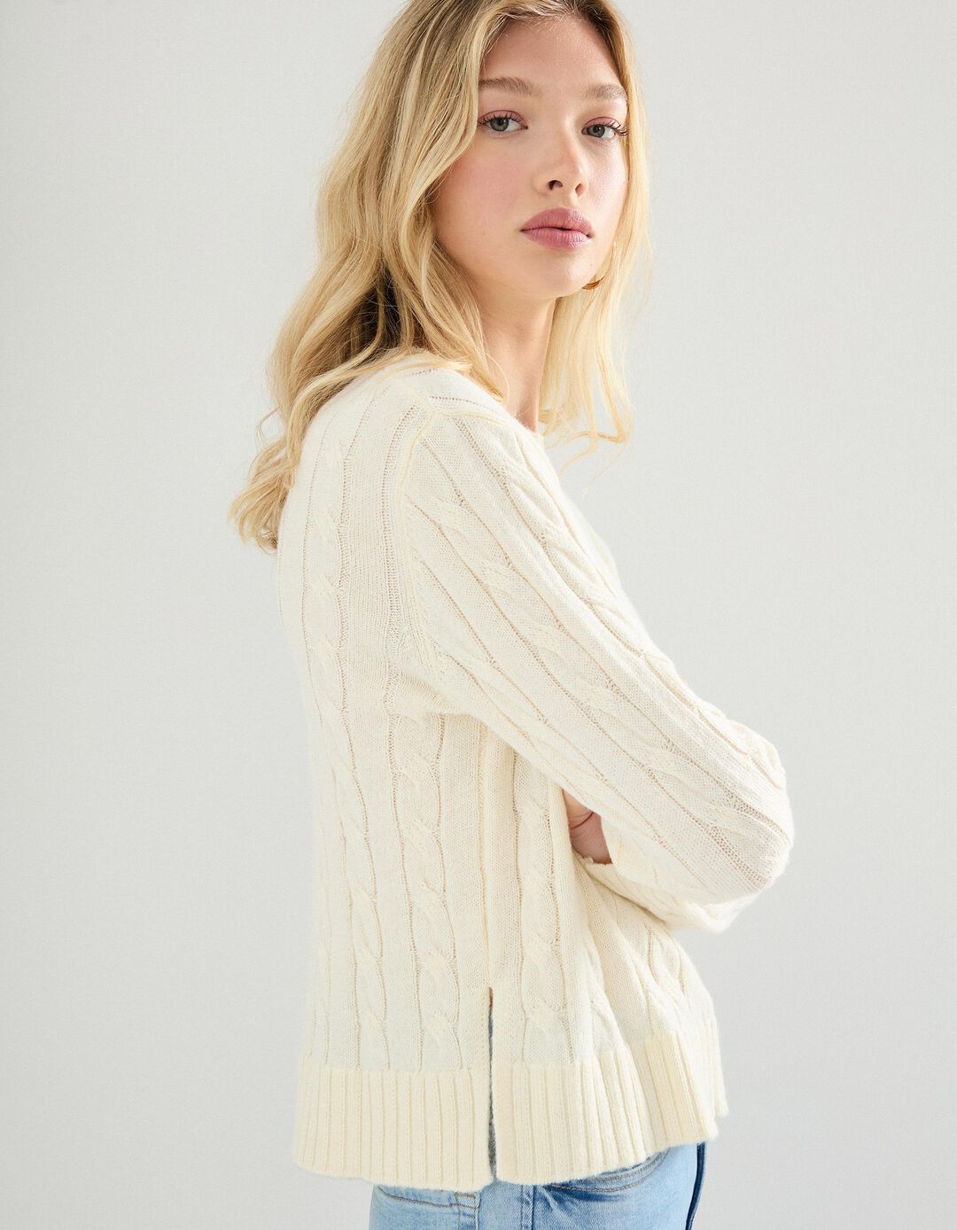 Camisola de Malha, Mulher, Branco