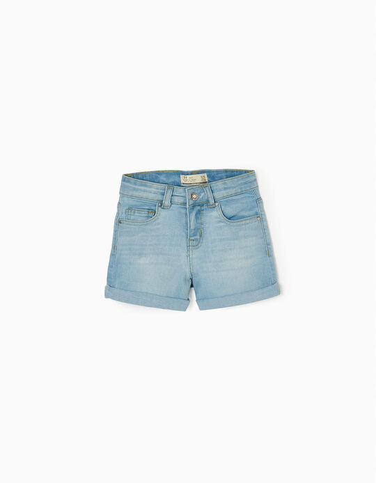 Denim Shorts for Girls, Light Blue