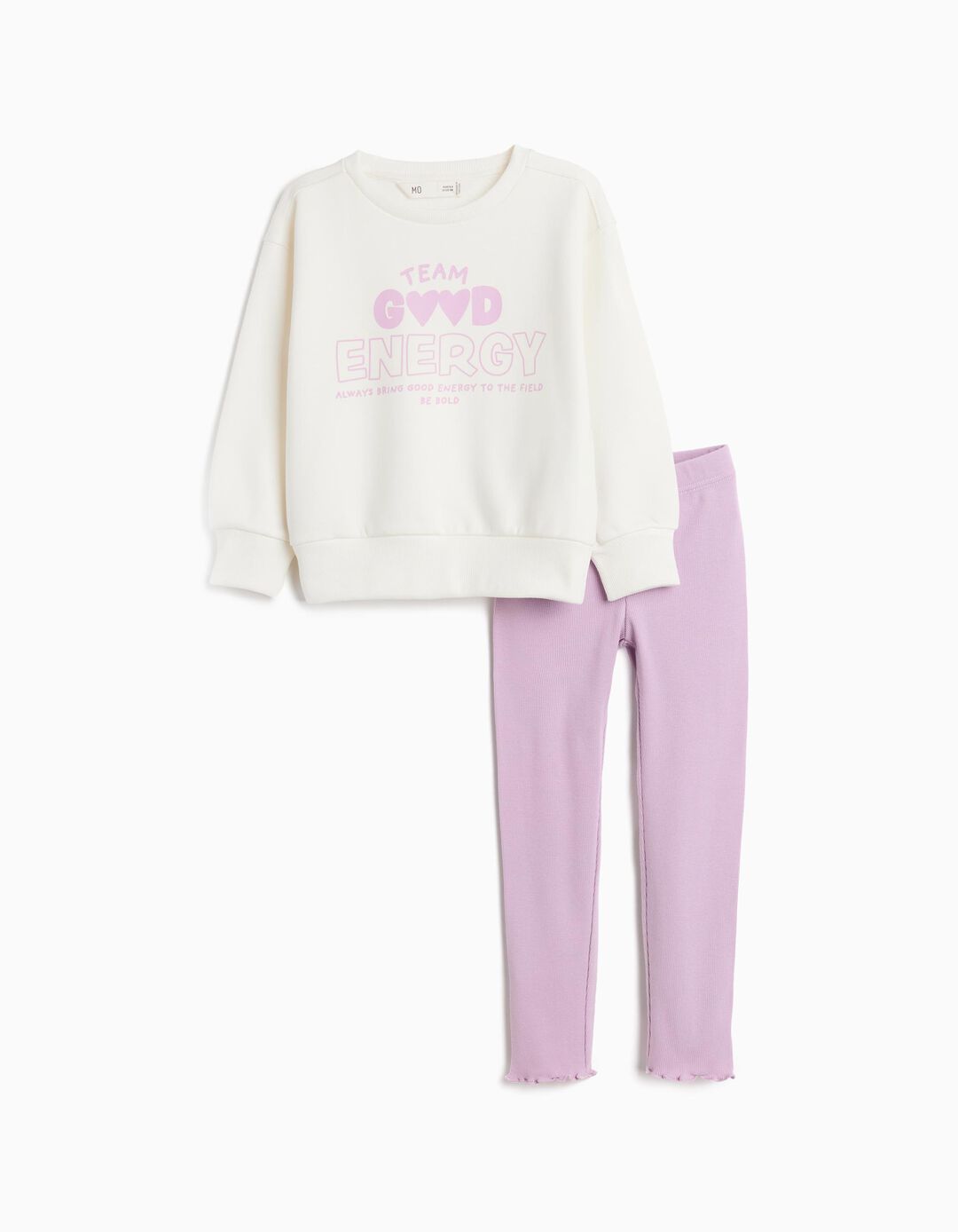 Conjunto Sweatshirt e Leggings, Menina, Branco